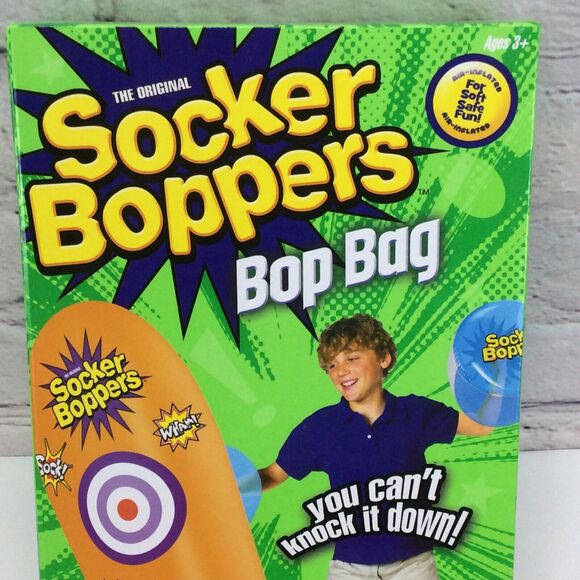 Socker Boppers Power Bag Standing Inflatable Punching Bag Red 4' Tall Ages 3+ - Picture 4 of 8